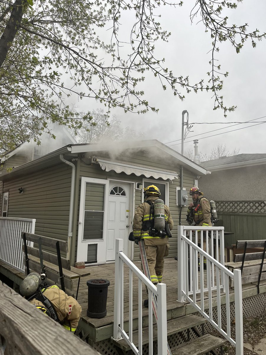 Regina_Fire's tweet photo. Crews called to the 1300 Blk. of Athol St at 6:38am for a house fire. Heavy smoke condition on arrival with a working fire in the basement. Fire is under control with all searches complete. No injuries reported. Fire will be under investigation. #yqr https://t.co/ATKVQINjvA