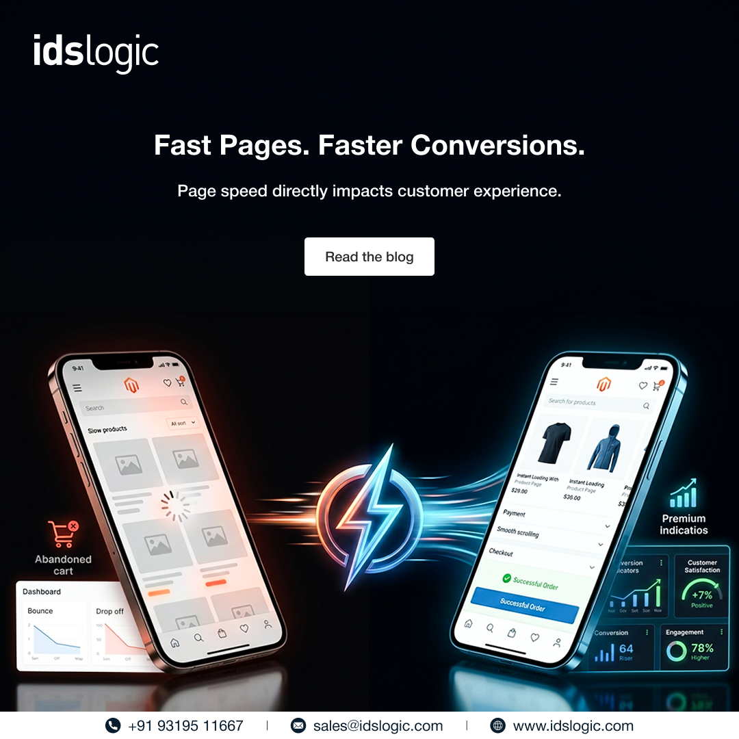 idslogic's tweet photo. Slow pages lose customers fast. ⚡

AMP for Magento 2 helps improve mobile speed, UX, engagement &amp; conversions for eCommerce stores. 🛒📱

Read the blog: https://t.co/NNVGg5ZCAr

#Magento #AMP #eCommerce https://t.co/yl57CPjF6H