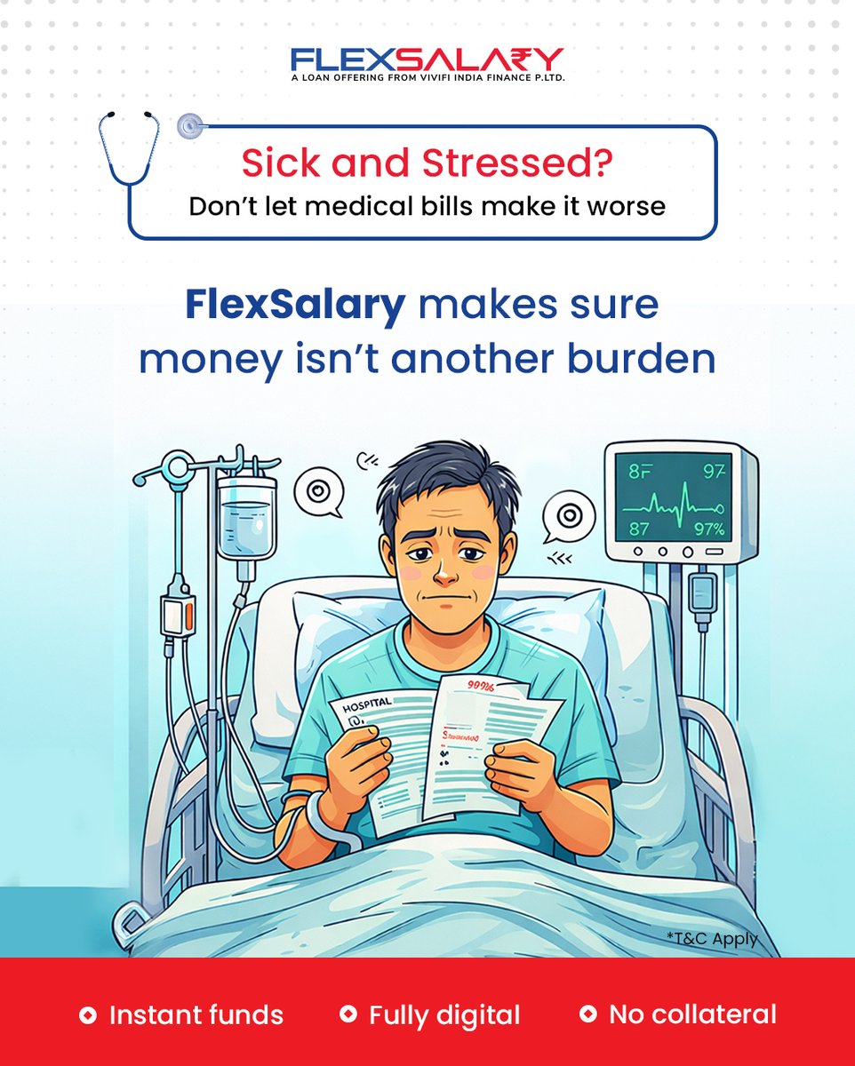 FlexsalaryIndia's tweet photo. When health needs your attention, FlexSalary helps ensure finances don’t become another stress. Apply now!
.
.
.
.
#QuickDisbursal #PaperlessProcess #Fastapproval #FinanceMadeEasy #FinancialSupport #loanapp #FlexSalary #LoanSupport #DigitalLoans #instantcredit #EasyLoans #instantloan #quickloans