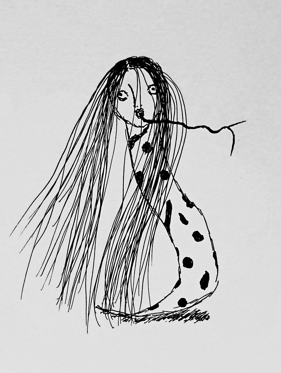 Toiro_Eren's tweet photo. 『蛇女』

#art #絵 #イラスト #ホラー #妖怪 https://t.co/OKJr1BH6Xn