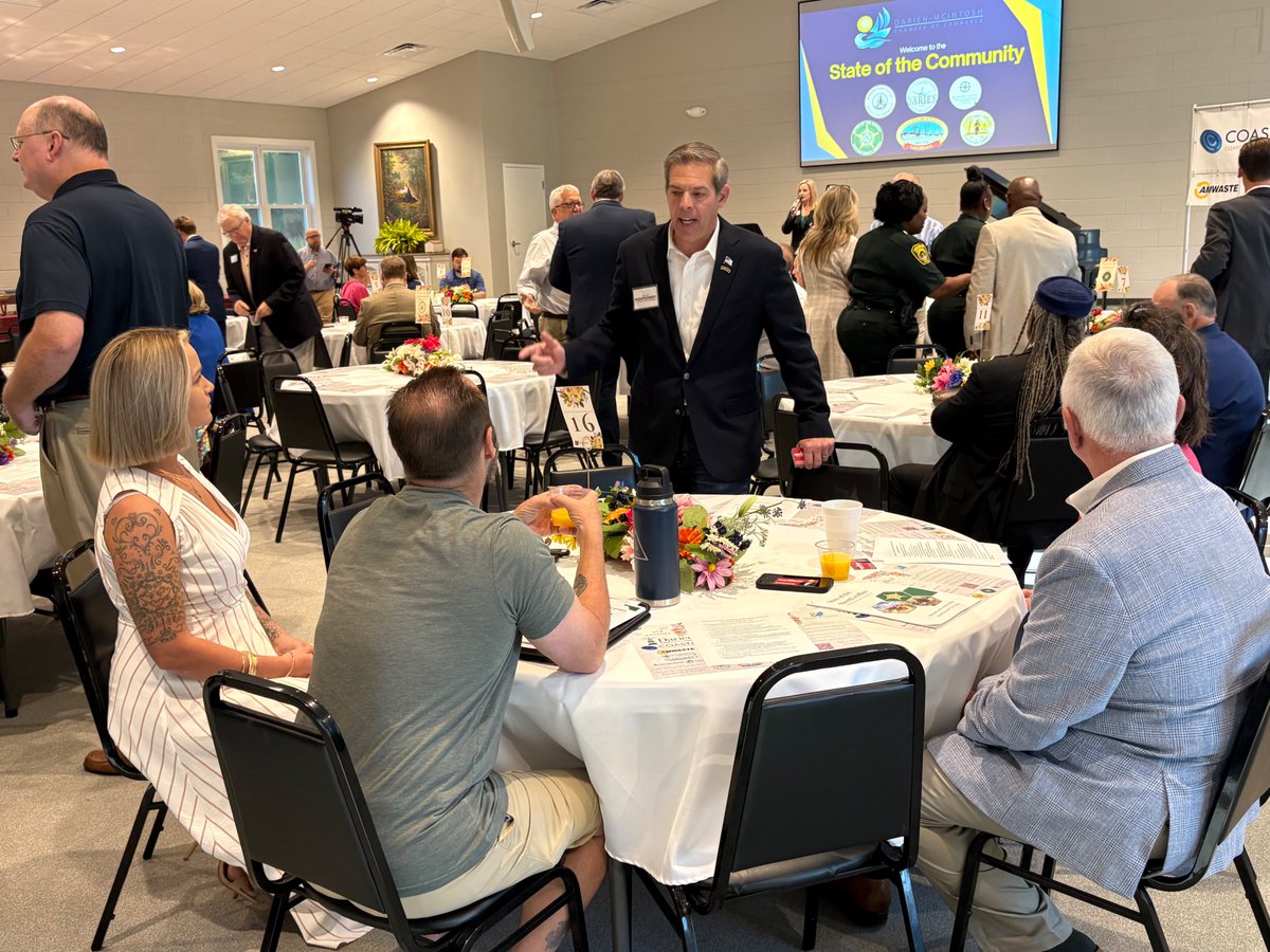 Vote_Montgomery's tweet photo. Great morning in McIntosh County yesterday for the State of the Community Breakfast with the Darien-McIntosh Chamber of Commerce.

It was valuable to hear updates from McIntosh County, the Board of Education, the City of Darien, the IDA, and the Sheriff’s Office on the past year, upcoming projects, and long-term goals.

Grateful for the local leaders working together to support positive growth while maintaining the identity that makes McIntosh County unique.

Early voting ends today, May 15th. Election Day is Tuesday, May 19th.

Vote Brian Montgomery for Congress.