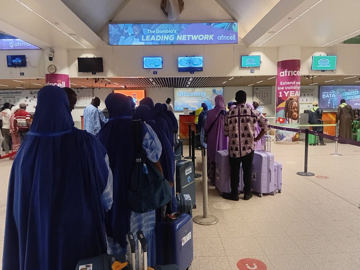 Gatman180's tweet photo. 🇬🇲🇬🇲: More than 200 Gambian pilgrims departed on Tuesday for the 2026 Hajj pilgrimage in Saudi Arabia, marking the third batch to leave Banjul International Airport this week. Following the successful airlift of the first two groups, the pilgrims travelled under the supervision of the Gambia Hajj Commission and airport officials. Emotional scenes unfolded at the airport as families and friends gathered to bid them farewell. Many pilgrims expressed deep gratitude and excitement, describing the journey as a lifelong dream and major blessing. Among those departing were Sulayman Darboe, Sarjo Jallow, and Binta Jammeh. The pilgrims are expected to join millions of Muslims in Makkah and Madinah for the annual pilgrimage, one of the five pillars of Islam, with further departures scheduled in the coming days.

(@gambiananews)