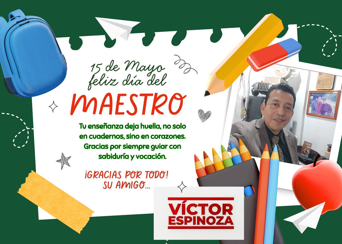 Victor1EH's tweet photo. Muchas felicidades a todos los maestros en su día! 
Gracias por compartir el tesoro del saber!! https://t.co/LkW83Za6OF