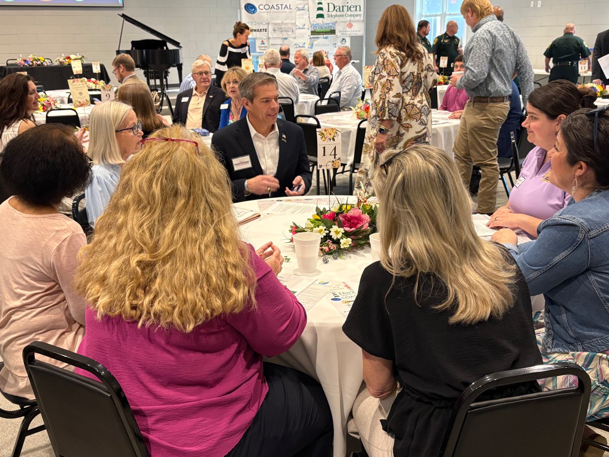 Vote_Montgomery's tweet photo. Great morning in McIntosh County yesterday for the State of the Community Breakfast with the Darien-McIntosh Chamber of Commerce.

It was valuable to hear updates from McIntosh County, the Board of Education, the City of Darien, the IDA, and the Sheriff’s Office on the past year, upcoming projects, and long-term goals.

Grateful for the local leaders working together to support positive growth while maintaining the identity that makes McIntosh County unique.

Early voting ends today, May 15th. Election Day is Tuesday, May 19th.

Vote Brian Montgomery for Congress.