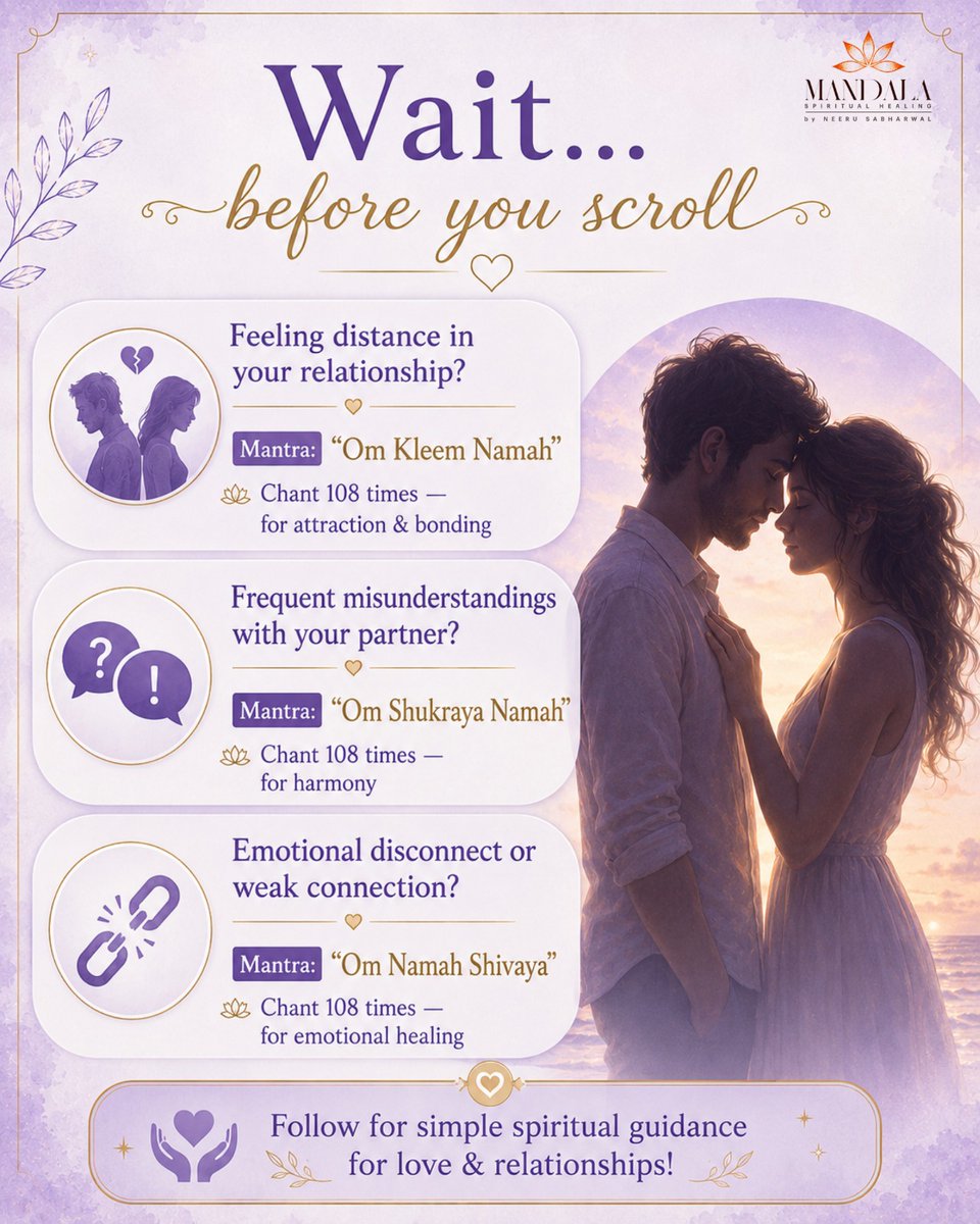 healing_mandala's tweet photo. Before you scroll… maybe your soul needed this 🌙💫

Chant these powerful relationship mantras 108 times for love, healing &amp; emotional bonding 💞🕊️

✨ Save &amp; share with someone who needs this
✨ Follow for daily spiritual guidance

#lovehealing #relationshiphealing https://t.co/VNkpzQ4yzt