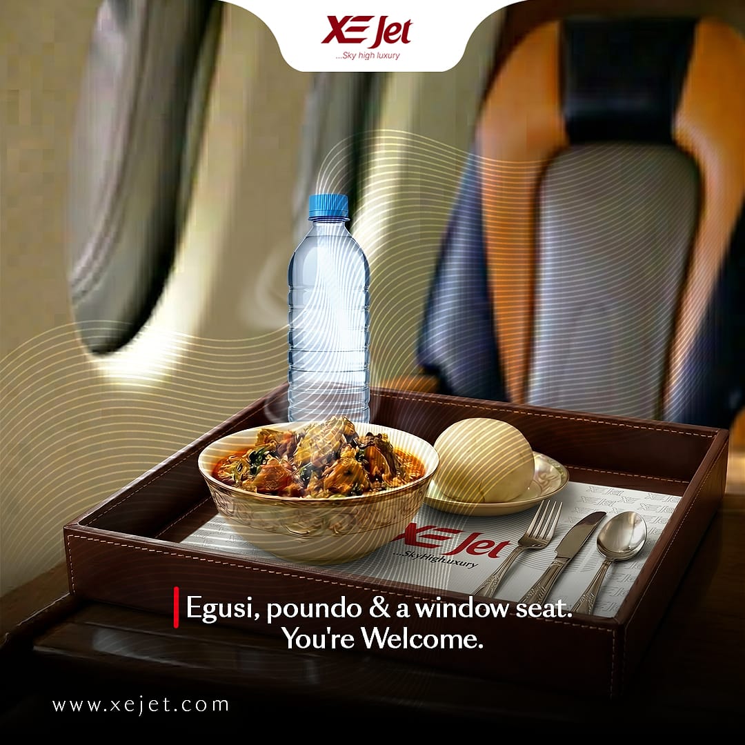 flyxejet's tweet photo. You came for the flight. You stayed for the heritage. 🇳🇬✈️
52 mins from Abuja to Lagos isn't just transit, it’s a culinary experience. 24 exclusive seats. 100% Nigerian excellence.
Our curated delicacies ensure you land nourished and ready for the boardroom. 💼🥂
#XEJet #QuietLuxury #Lagos #Flyxejet #SkyHighLuxury #InflightCuisine