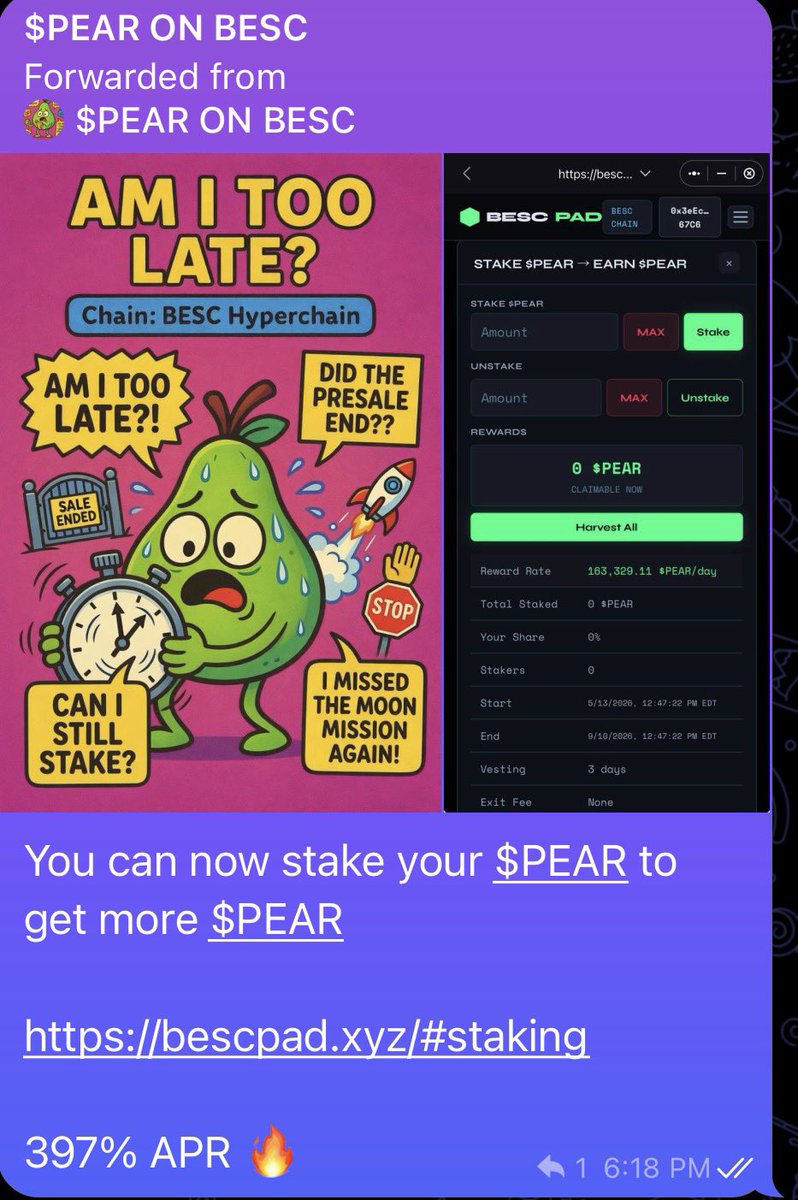 PEAR ON BESC tweet media