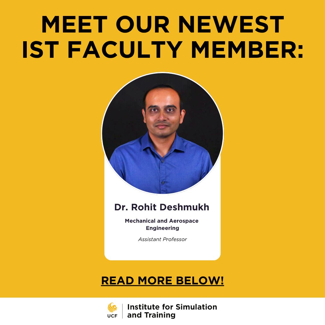 ISTUCF's tweet photo. Please join us in welcoming Dr. Rohit Deshmukh, Assistant Professor, to IST. We’re excited to have him join our faculty and look forward to the expertise, research, and contributions he will bring to the team and our students. 

https://t.co/xXQsb6F5XD https://t.co/8iYrRXR4yv