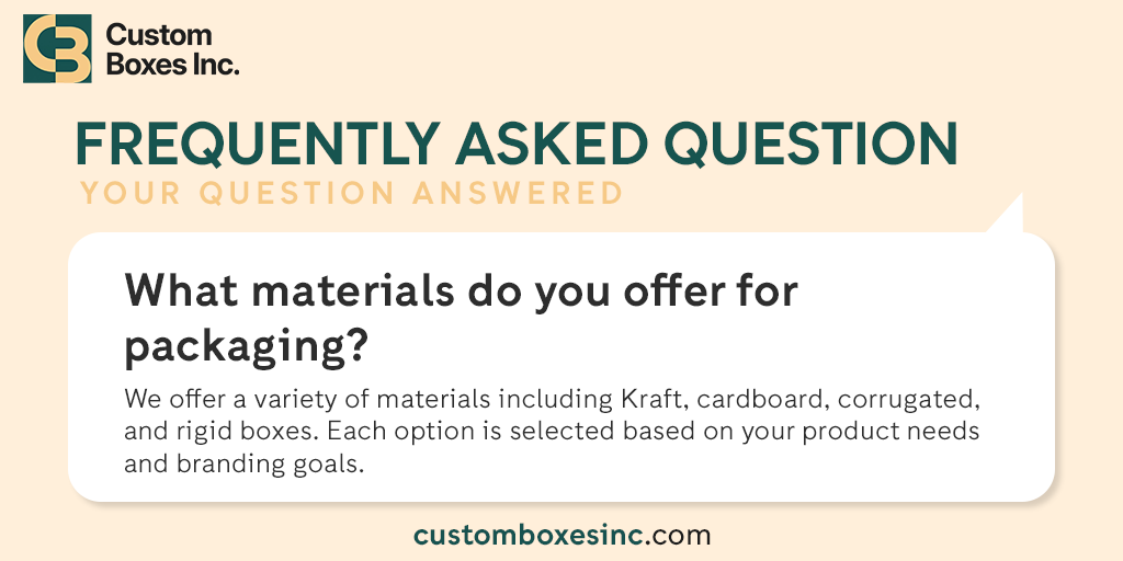 customboxinc's tweet photo. What materials do you offer for packaging?
We offer a variety of materials including Kraft, cardboard, corrugated, and rigid boxes. Each option is selected based on your product needs and branding goals.

🌐website: https://t.co/mZUcSmDoly

#CustomBoxesInc #Packaging #CustomBoxes https://t.co/f7KKmR9GTs