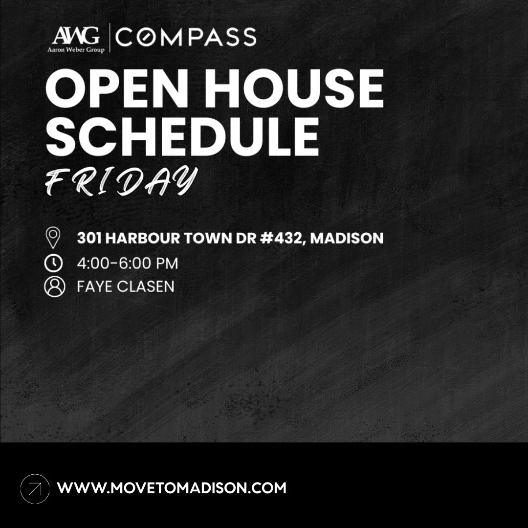 AaronWeberGroup's tweet photo. 🏡 Open House Weekend is here!
Tour beautiful homes across Madison, Janesville, Waunakee, Monona, Baraboo, Stoughton &amp; New Glarus this Friday–Sunday ✨
🔗 https://t.co/jXerw2vxgt

#OpenHouse #MoveToMadison #AaronWeberGroup #CompassRealEstate https://t.co/8EpiID4qEO