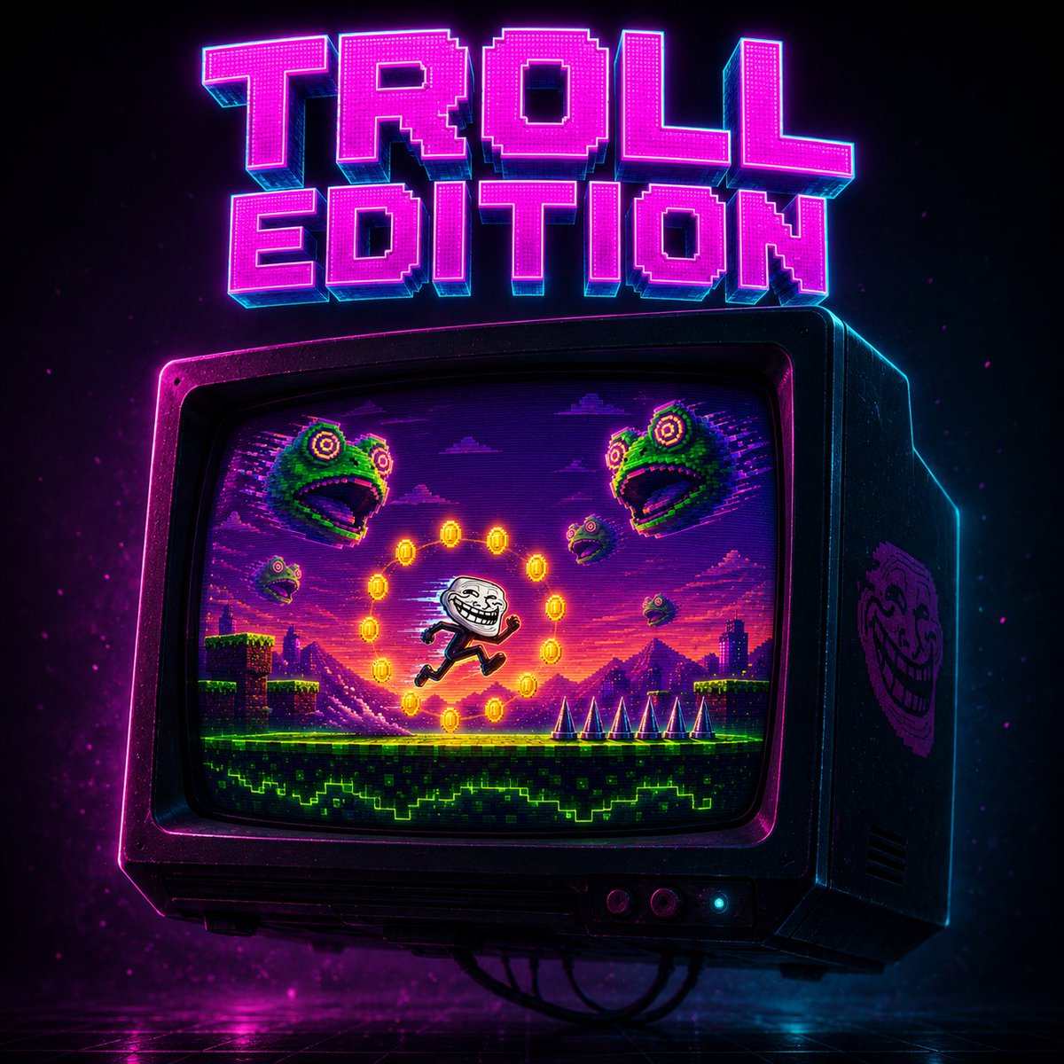 memerun_coin's tweet photo. A Playable Meme Hits Different.
Troll Edition Wraps Solana Culture In A Retro Browser-game Shell: Scanline Sky, Coin Pickups, Spikes, High Score, And Pure Degen Arcade Noise. 🐸
#MemeRun #TrollEdition #SolanaMemes https://t.co/lO5EjeRigH
