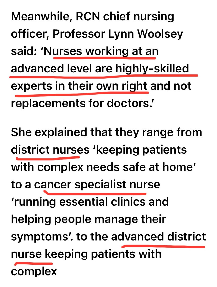 MedRegoncall1's tweet photo. 🔴 Doctors raised concerns about nurses and other AHPs (physios, pharmacists, etc.) having a crack at doctors’ jobs in ED and paediatrics working at registrar/consultant level such as consultant ACPs.

⭕️Meanwhile, a clueless chief nurse is beating around the bush and diverting the conversation to “district nurses”?

⭕️Never seen any doctor bashing district nurses who are minding their own nursing business.

Stick to your base profession!