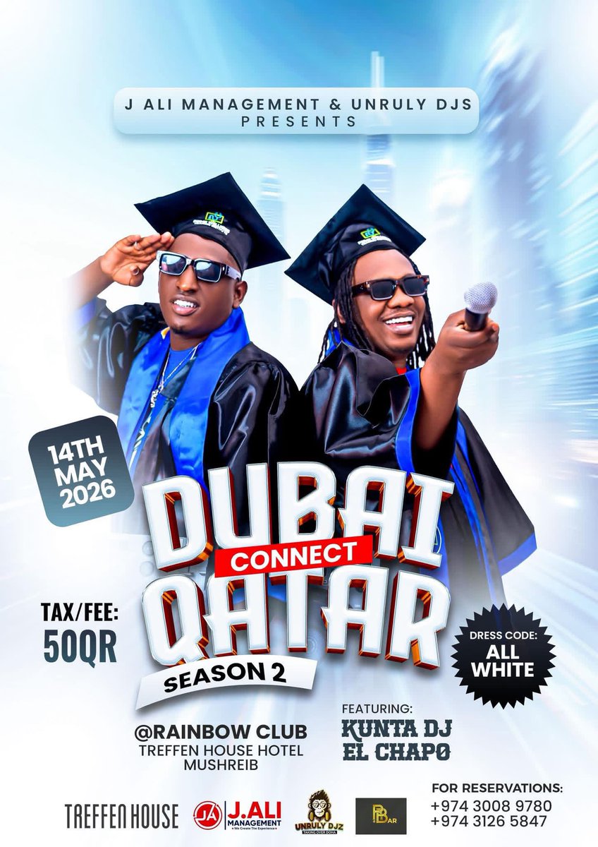 showing_awards's tweet photo. Barista Timo (El Chapo) and award-winning DJ Kunta, winners of the Showing Awards 2024, have set a record in Dubai Qatar Connect Season 2 with their electrifying vibe, making the show the most popular in Qatar 🇶🇦.
#trendingtshirt #showingawards2026 https://t.co/PTlbqq2ViI