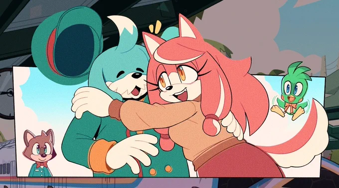 In IDW's Sonic the Hedgehog Winter Jam, Eggman is shown to be watching several incidental characters, including Barry, Gadget, Ian Jr., and most curiously, the Conductor and his wife. latter of which seems to be wearing little else but an apron.