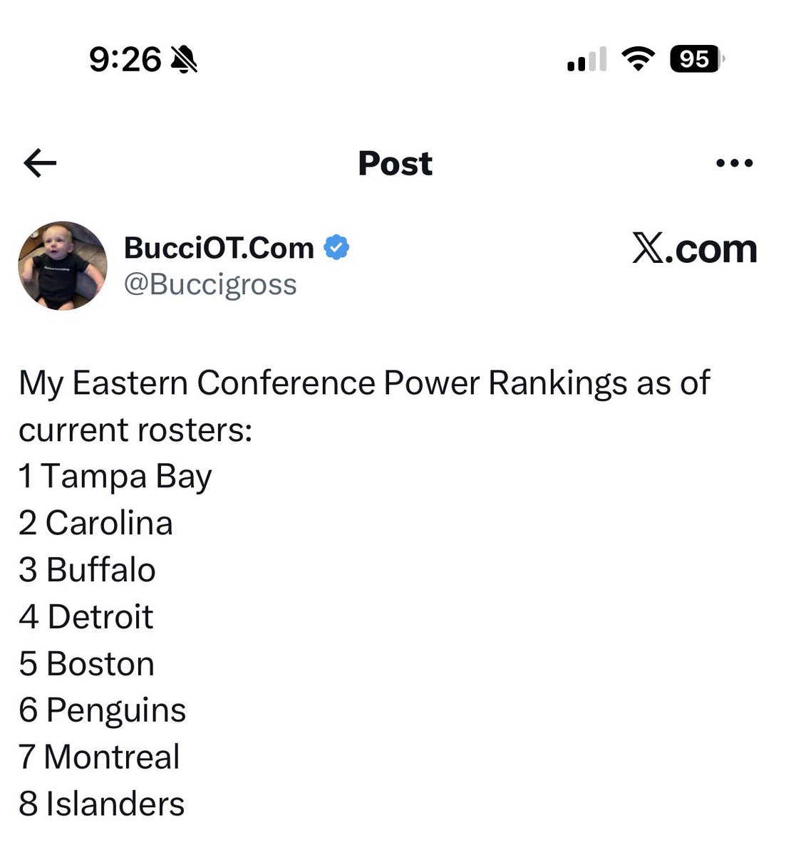 RealConnor531's tweet photo. @Buccigross That’s so surprising, you’ve had such a good read on this Habs team …(tweet was in March) https://t.co/dnvAS0PBNC