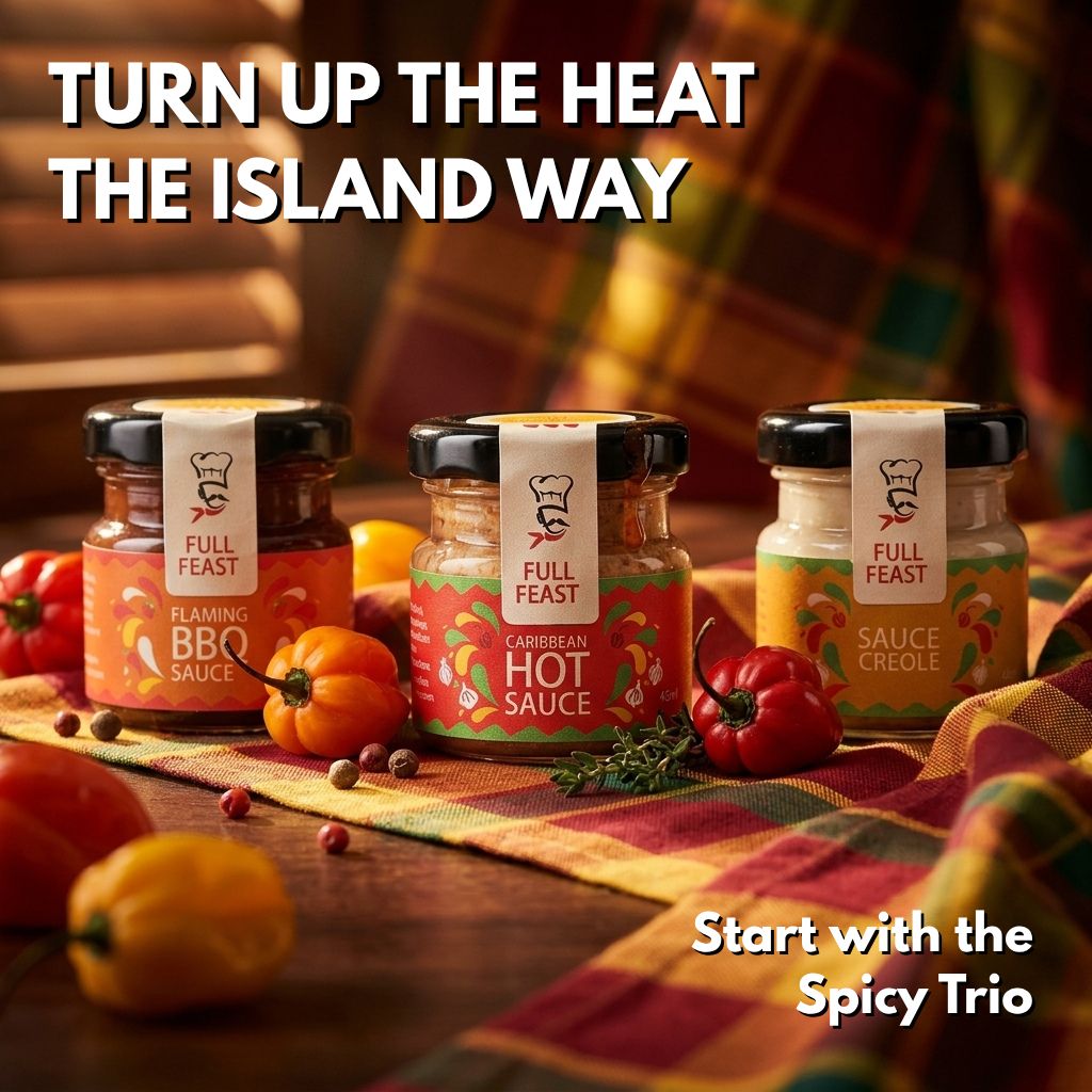 Fullfeast's tweet photo. Turn up the heat, the island way 🇬🇵
Start with the Spicy Trio.

#CaribbeanFood #TasteGuadeloupe https://t.co/Q9tKUXZ13M