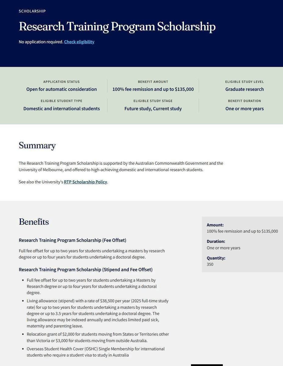 Scholarship for PhD tweet media