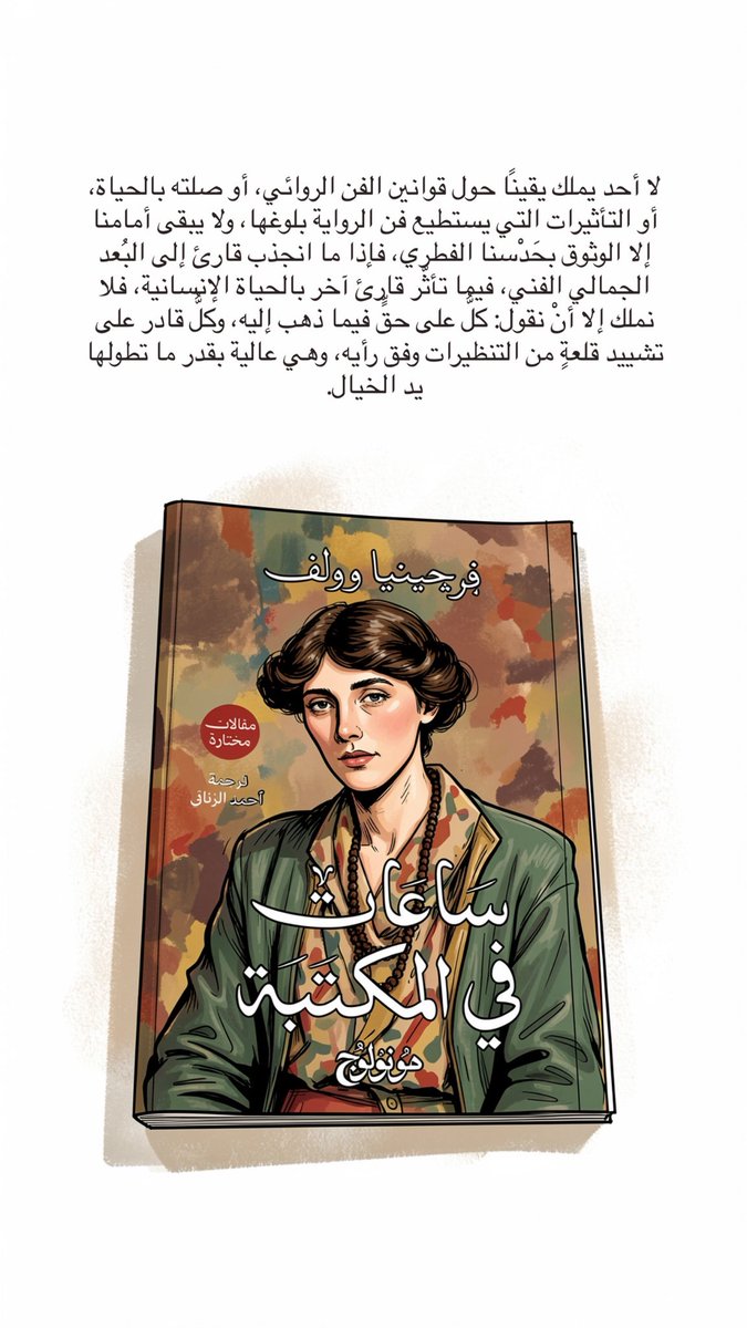 aljihani_mo's tweet photo. لا أحد يملك يقينًا حو�� قوانين الفن الروائي، أو صلته بالحياة، أو التأثيرات التي يستطيع فن الرواية بلوغها، ولا يبقى أمامنا إلا الوثوق بحَدْسنا الفطري، فإذا ما انجذب قارئ إلى البُعد الجمالي الفني، فيما تأثّر قارئ آخر بالحياة الإنسانية، فلا نملك إلا أنْ نقول: كلُّ على حقٍّ فيما ذهب إليه، وكلُّ قادر على تشييد قلعةٍ من التنظيرات وفق رأيه، وهي عالية بقدر ما تطولها يد الخيال.