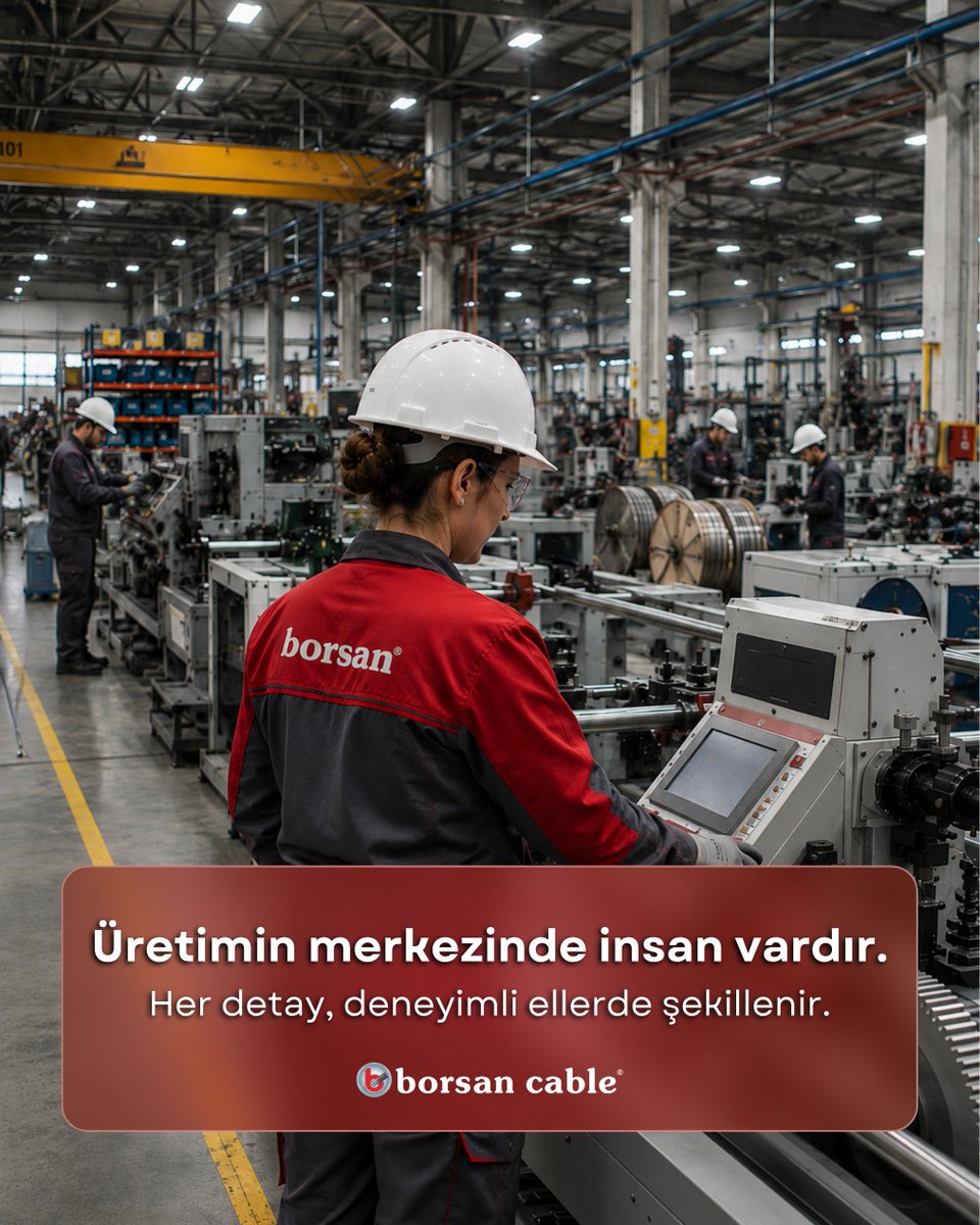 BorsanCable's tweet photo. Üretimin merkezinde insan vardır.
Deneyim, dikkat ve emek; kaliteyi ortaya çıkaran en güçlü unsurlardır.

Her detayın özenle şekillendiği üretim süreçlerimizde, insan odaklı yaklaşımımızla geleceğe değer üretmeye devam ediyoruz.

#borsan #borsancable #üretim #kalite https://t.co/v8huYjOFyN