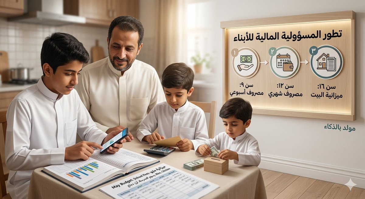 AlsnanyLtf's tweet photo. عندما  كنت أدير ميزانية المنزل
يقول لي أولادي
 لمَ لا تشتري لنا كذا؟ (غير آبهين بالميزانية)

وحين أداروا هم الميزانية
، صاروا يقولون: سامحك الله، لم اشتريت كذا؟ 
(خوفا على الميزانية)

علموهم المسؤولية وانظروا كيف سيمارسونها!.

-----------------
من سن ٩ يدير مصروفه الأسبوعي
من سن ١٢ يدير مصروفه الشهري
من سن ١٦ يدير ميزانية البيت أو جزء منها.
هل تتفقون شاركونا تجاربكم