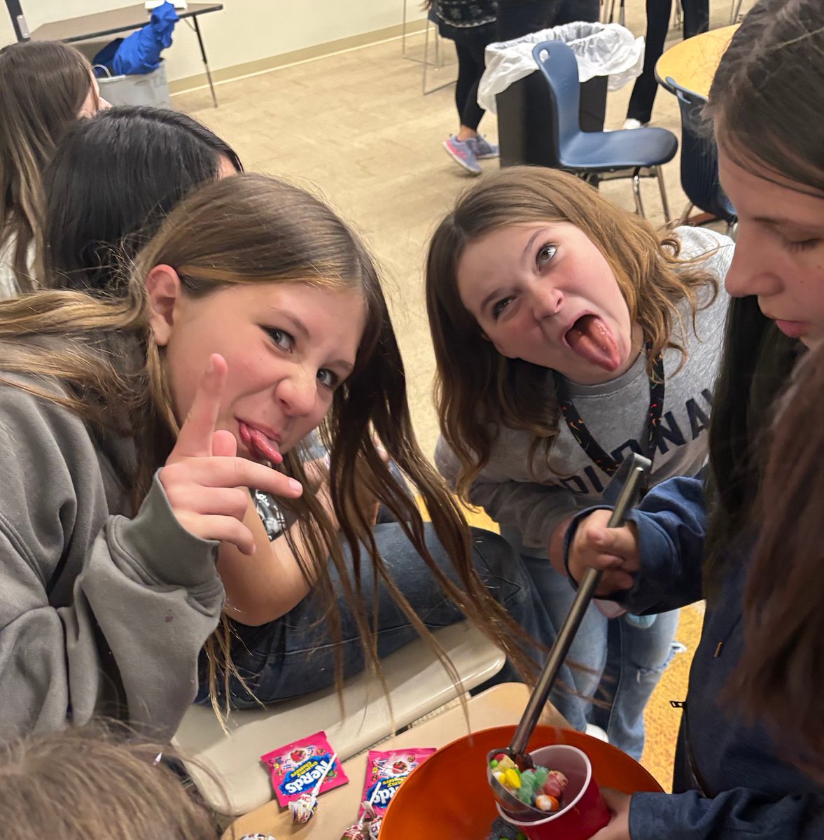 HMShastingsNE's tweet photo. Several 6B students chose to participate in a Candy Salad as a reward. It was so much fun!

#Every1aTiger #TigerStrongHMS https://t.co/muNw95qzZy