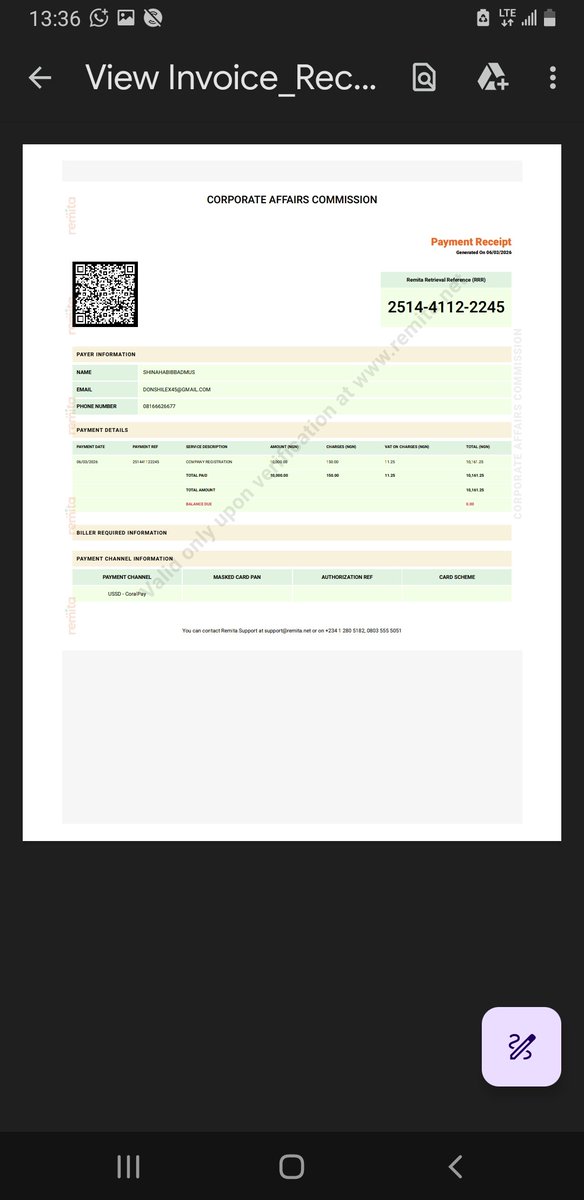 donshilex's tweet photo. @cacnigeria1 I have made all necessary payments to the CAC but for weeks no, I have gotten nothing but silence. No your application is approved,  no pending just payment section loading... https://t.co/hmyemDcn6F