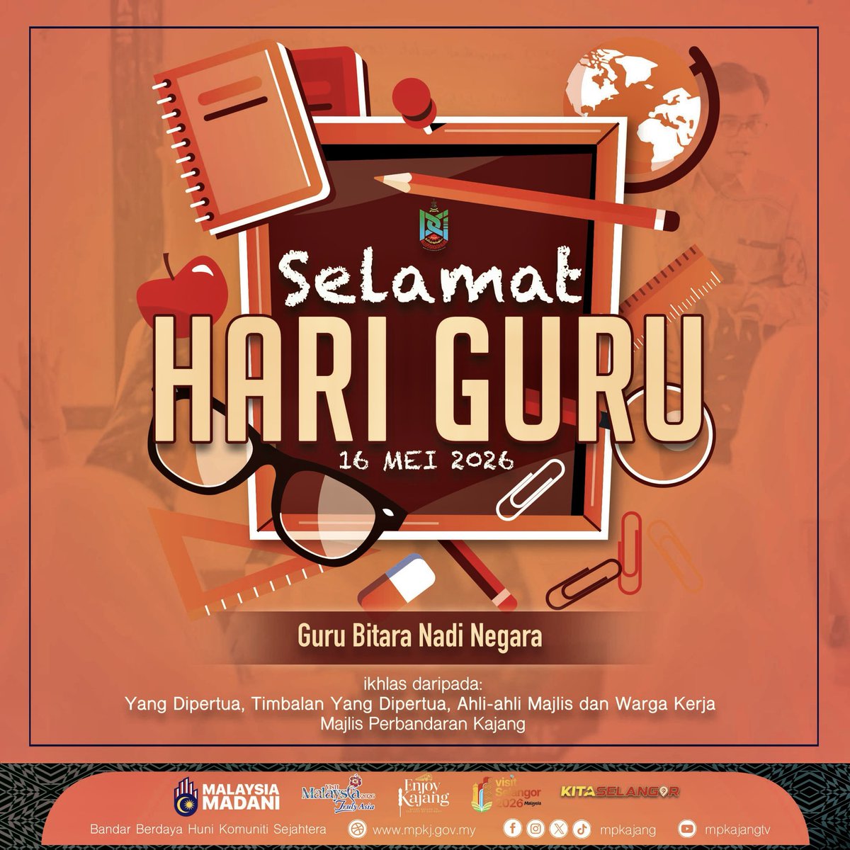 mpkajang's tweet photo. SELAMAT HARI GURU
16 MEI 2026

GURU BITARA NADI NEGARA

#MPKj #selamathariguru #16mei #gurubitaranadinegara #terimakasihcikgu #bandarberdayahunikomunitisejahtera https://t.co/EfmZpWkSQw