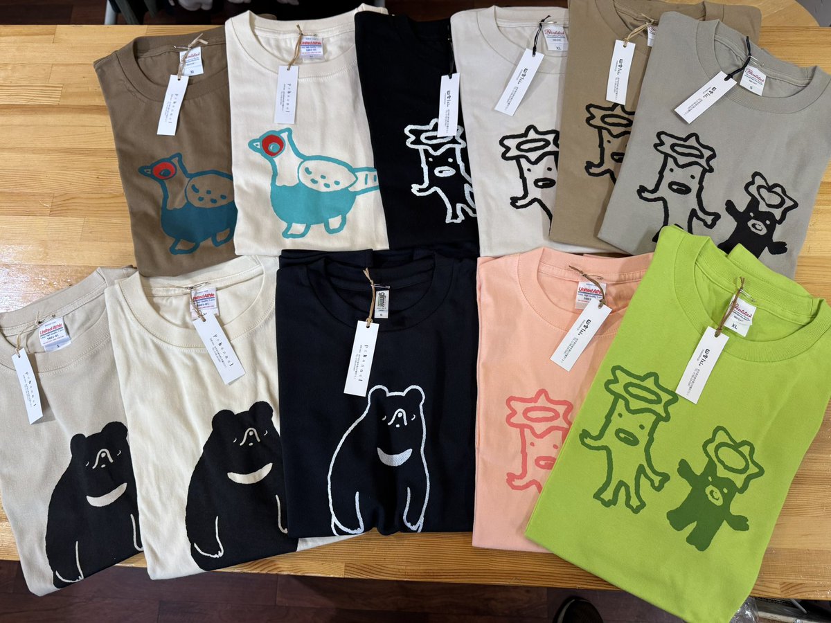 pchannel's tweet photo. いわて銀河プラザ様に
かっぱとツキノワグマとキジのTシャツを
お送りしております。
キジの薄い方とツキノワグマのドライTシャツは
新作です。

#いわて銀河プラザ
#田舎labo
#pchannel https://t.co/G6Ql9pH02o