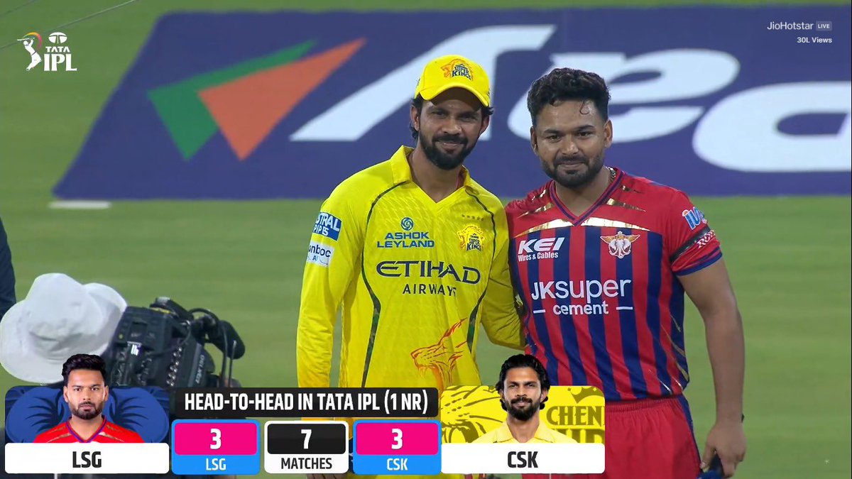 mufaddal_vohra's tweet photo. LSG HAVE WON THE TOSS AND THEY ARE BOWLING FIRST AGAINST CSK. https://t.co/wD1UqzHrcL