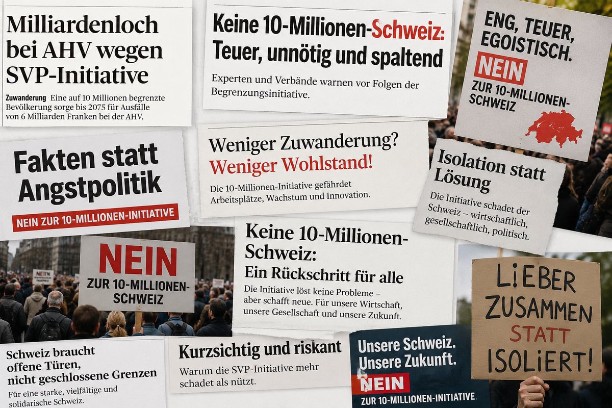 Elisabeth_S_S's tweet photo. Die 10-Millionen-Initiative schadet der Schweiz: weniger Wohlstand, mehr Isolation und Risiken für AHV, Wirtschaft und Forschung.
Die Schweiz war immer stark durch Offenheit, Zusammenarbeit und Allianzen -
nicht durch Abschottung. 🇨🇭 https://t.co/TK7uawHRgm