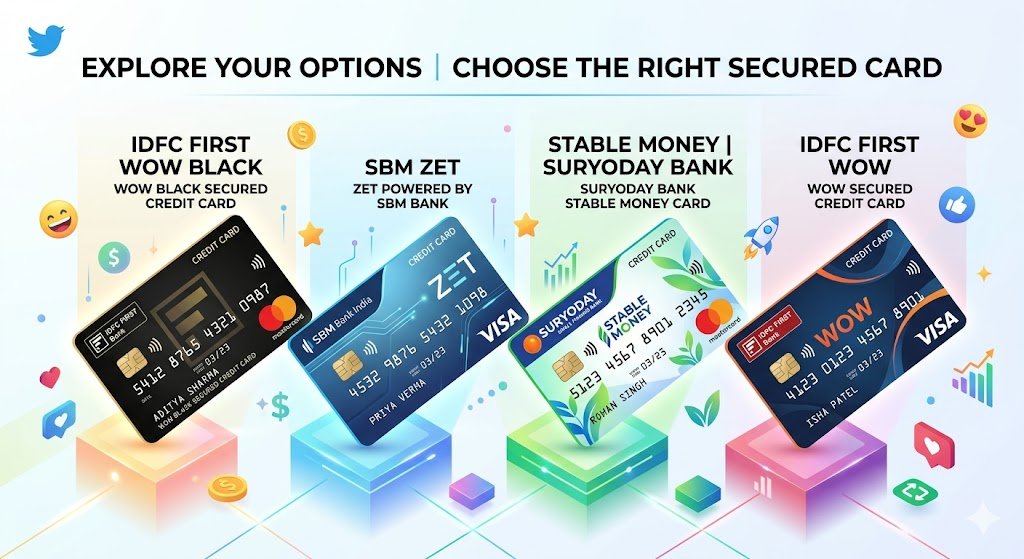 MoneyMaxxed's tweet photo. 💳 NO CIBIL SCORE?
NO CREDIT HISTORY?

Get these FD-backed credit cards for beginners and students!

IDFC FIRST WOW Black: https://t.co/0u1dpSXC8c

SBM ZET: https://t.co/wqZh1BhboG

Stable Money Suryoday Bank: https://t.co/ogB9EHe541

IDFC FIRST WOW: https://t.co/wb8kSGXUxu https://t.co/IJRz1wC7s8