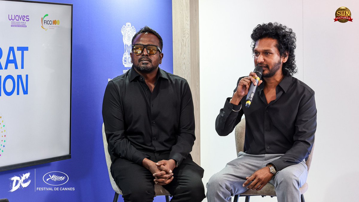 sunpictures's tweet photo. Team #DC bringing fire to the Festival de Cannes 🖤🔥 #DC #Cannes2026 

@Dir_Lokesh @ArunMatheswaran @anirudhofficial @WamiqaG @isanjkayy @mukesh_DOP #PrasannaGK #KannanS @PC_stunts @kabilanchelliah #DC https://t.co/Th43Ydg47h