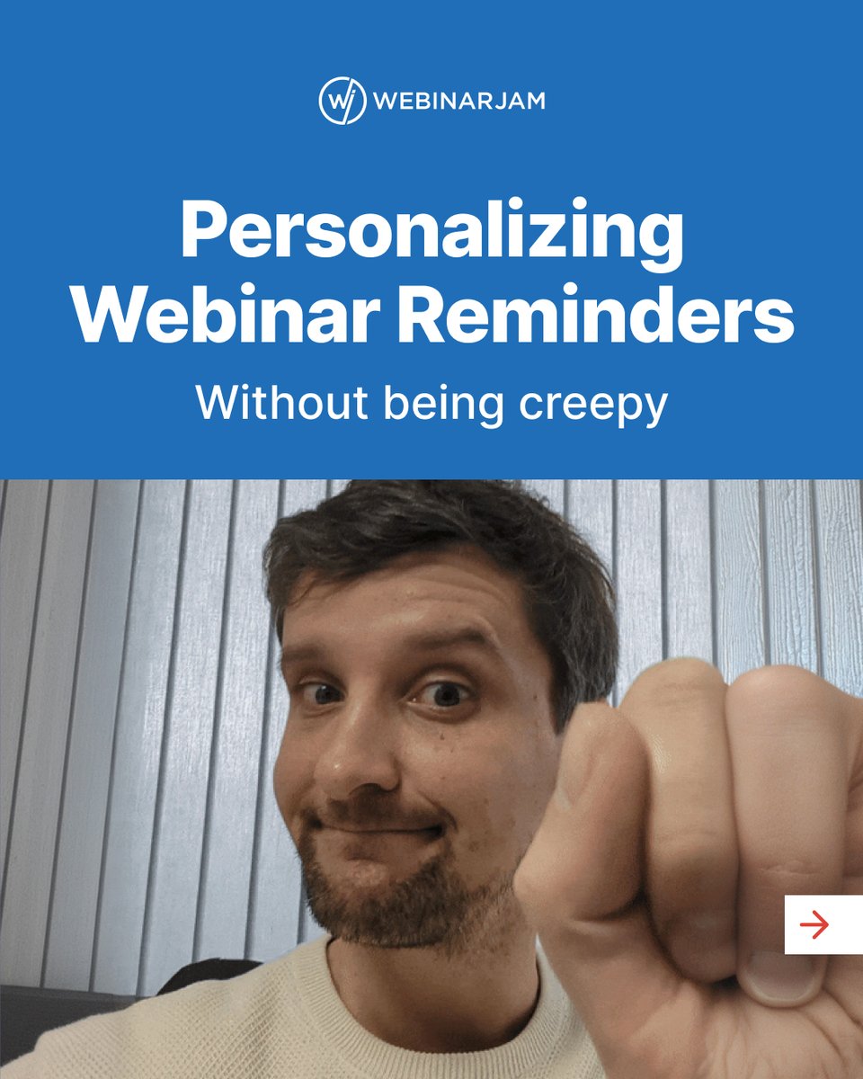 WebinarJam's tweet photo. Generic reminder emails get ignored. Personalized ones get a 47% open rate.

First name. Right time zone. Mobile-friendly format. That's the whole framework.

Does your reminder feel human? It should. https://t.co/XI26kdSqFN