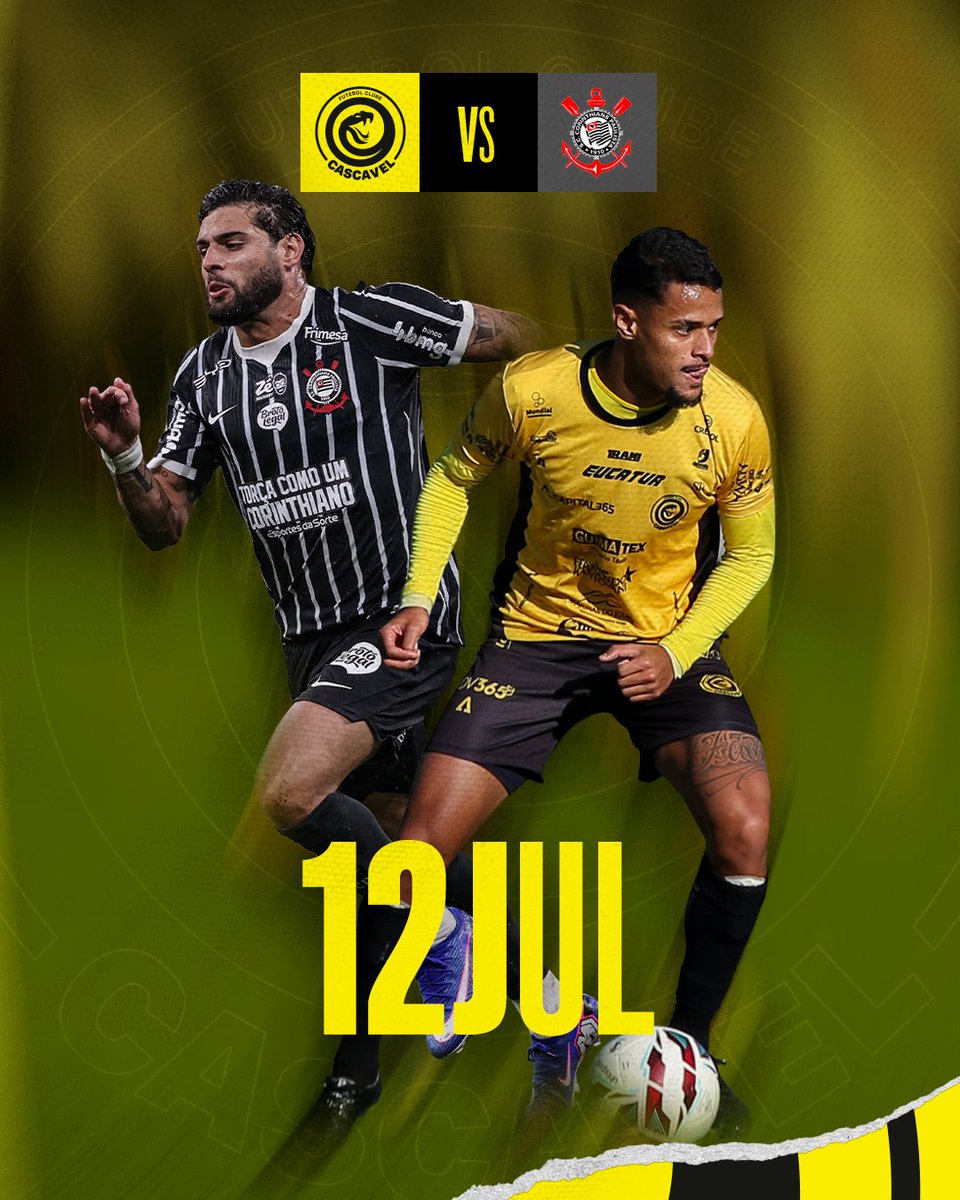fc_cascavel's tweet photo. Amistosos confirmados! 🟡⚫️

Durante a Copa do Mundo, o Cascavel receberá dois gigantes do futebol brasileiro no Estádio Olímpico Regional. 

🎟️ Os ingressos estarão disponíveis a partir das 15h deste sábado (16), pelo site: https://t.co/pJjdhJzaSv

#JogaJuntoCascavel https://t.co/Fk1lg8ui8e