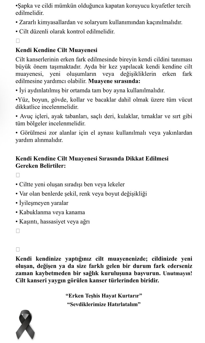 AnaokuluVedat's tweet photo. 1-31 Mayıs Cilt Kanseri Farkındalık Ayı
@tekirdagmem  
@drazizyeniyol 
@spasamem59 
@FahriKIRMIZI 
@LtfiyeSertdamar https://t.co/cJrfXQhFD5