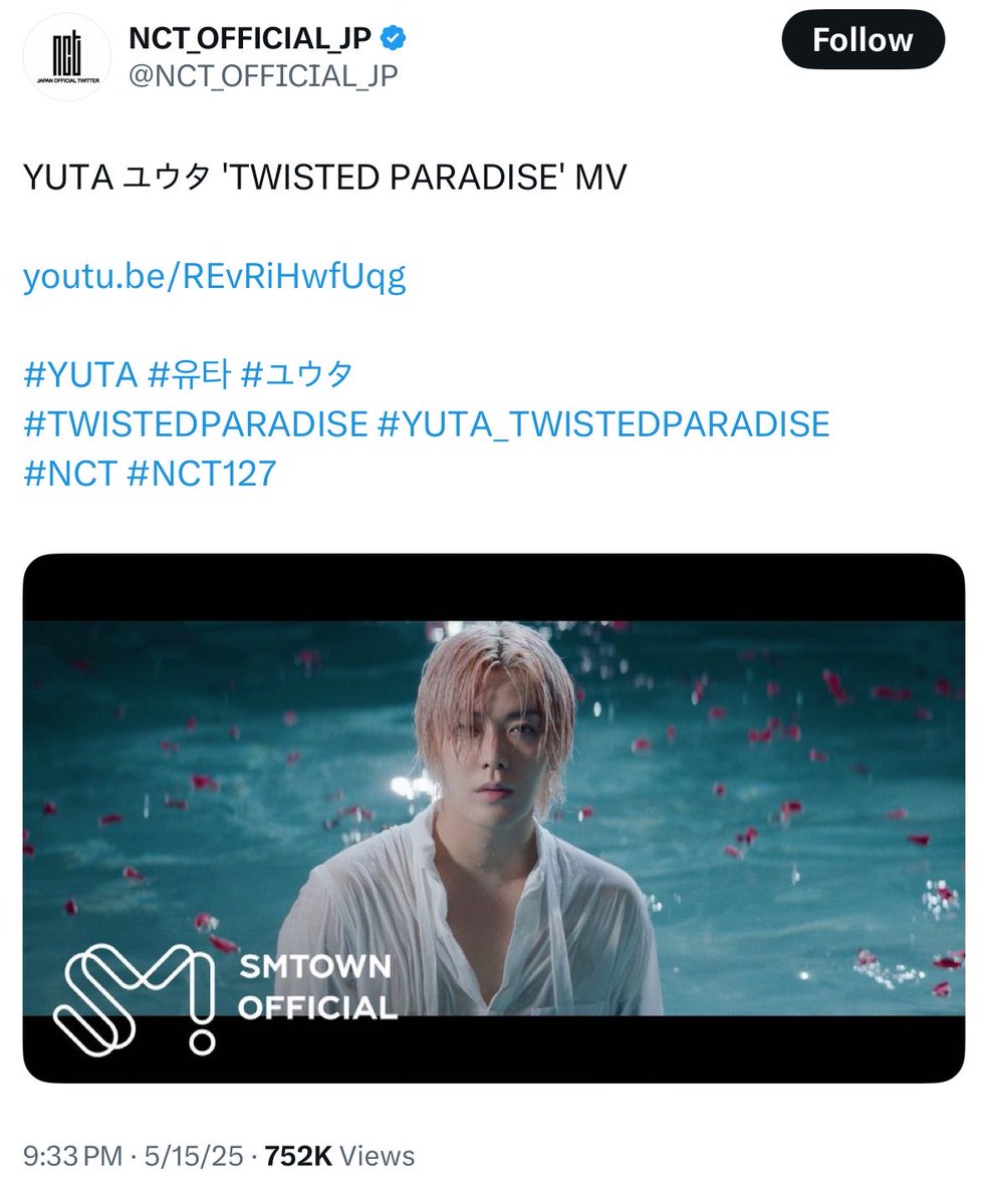 one year ago today, Yuta's 'Twisted Paradise' mv was re-released