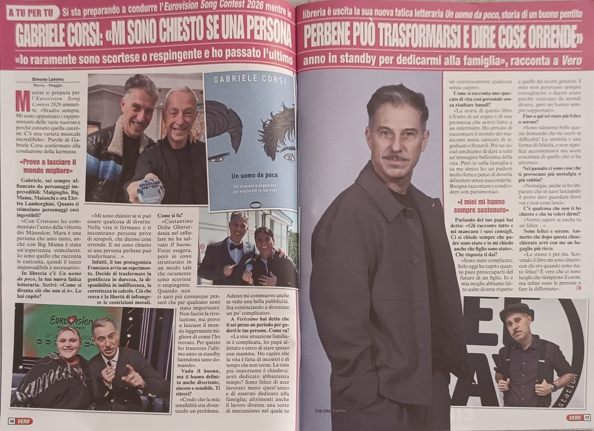 LemmoSimone's tweet photo. Prima di #EscIta ho intervistato #GabrieleCorsi. Un’anima speciale, rara e per bene. Mi è rimasto dentro e in quegli istanti, come lui stesso ha detto, siamo stati felici insieme. 

Non perdetevi questa chiacchierata per #Vero❤️‍🩹
#eurovision26 https://t.co/OiiiijdsIa