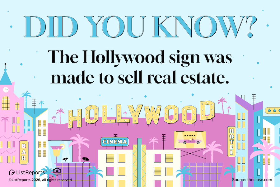 DanLongRealtor's tweet photo. That famous landmark may be one of the earliest examples of real estate marketing doing its job a little too well. 🎬🏡 Originally created as an advertisement for a housing development, it’s proof that real estate and pop culture have been connected for over a century. Marketing https://t.co/w1F0LNEZM7