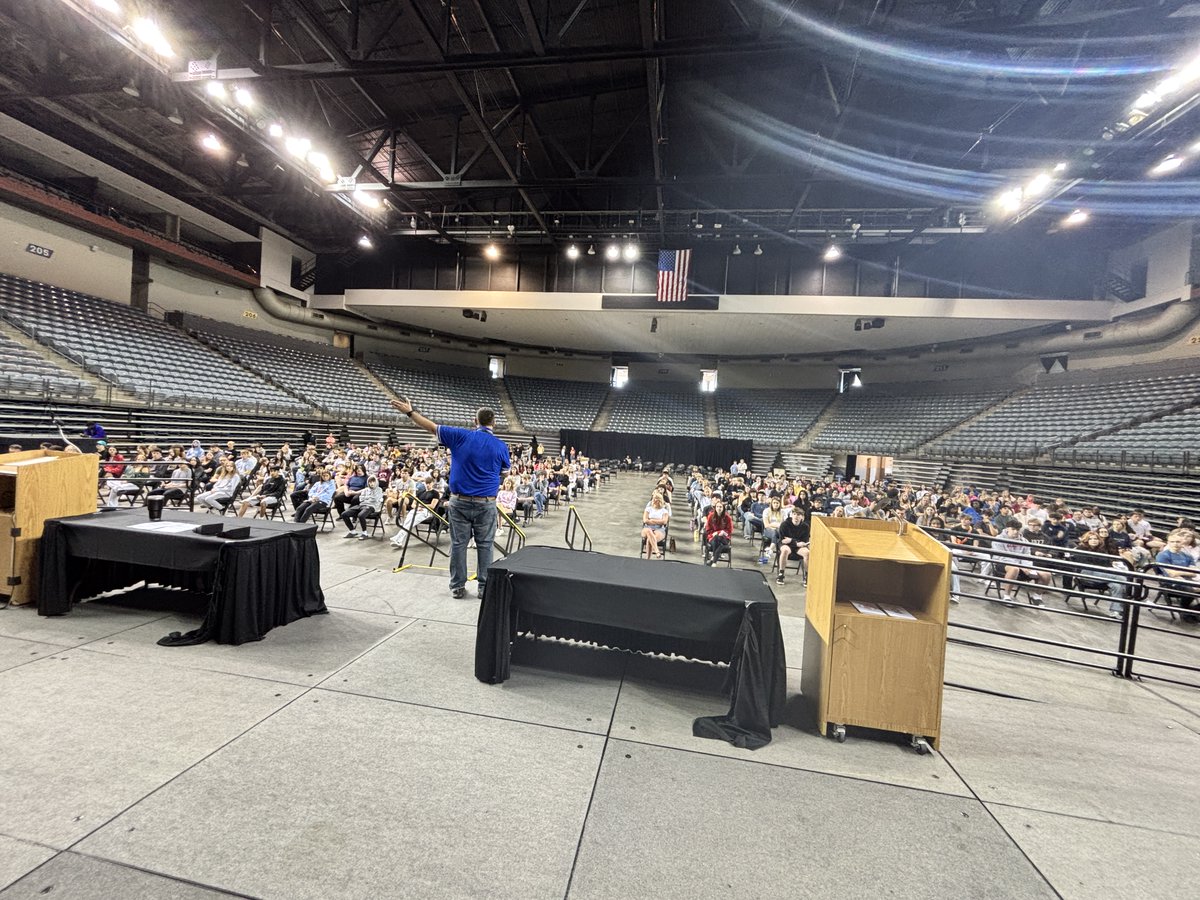 ALHSathletics's tweet photo. Graduation practice for the Class of 2026!! In less than 30 hours it will be the real thing!!! https://t.co/VuzqNSluIT