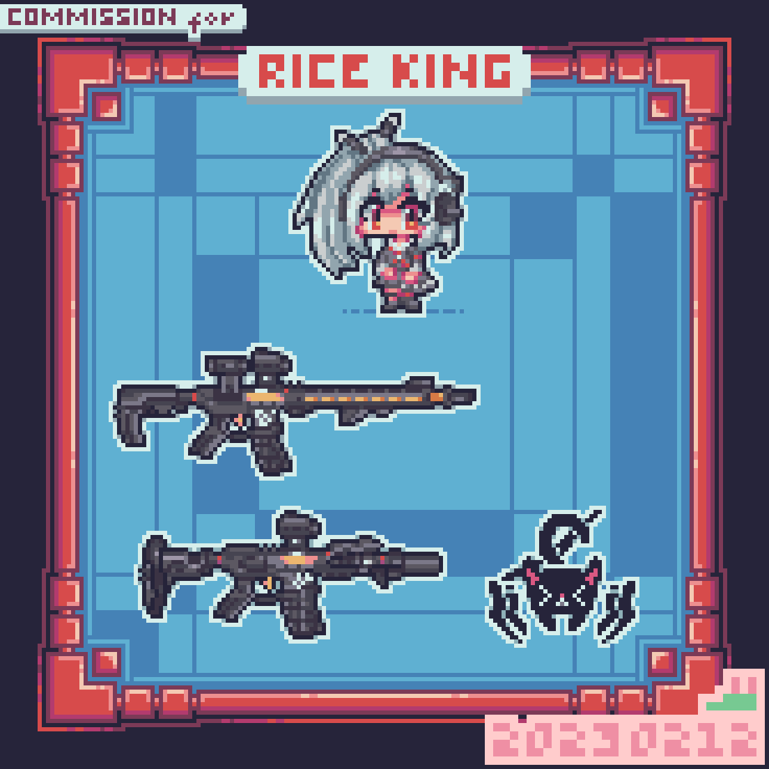 vsioneithr's tweet photo. Fanart of KChan from #KTactical
Commission for Rice King (@FelchRiceKing)
Thank you so much for ordering commission from me! ❤️❤️
#pixelart #ドット絵 https://t.co/x2qVYnqnrn