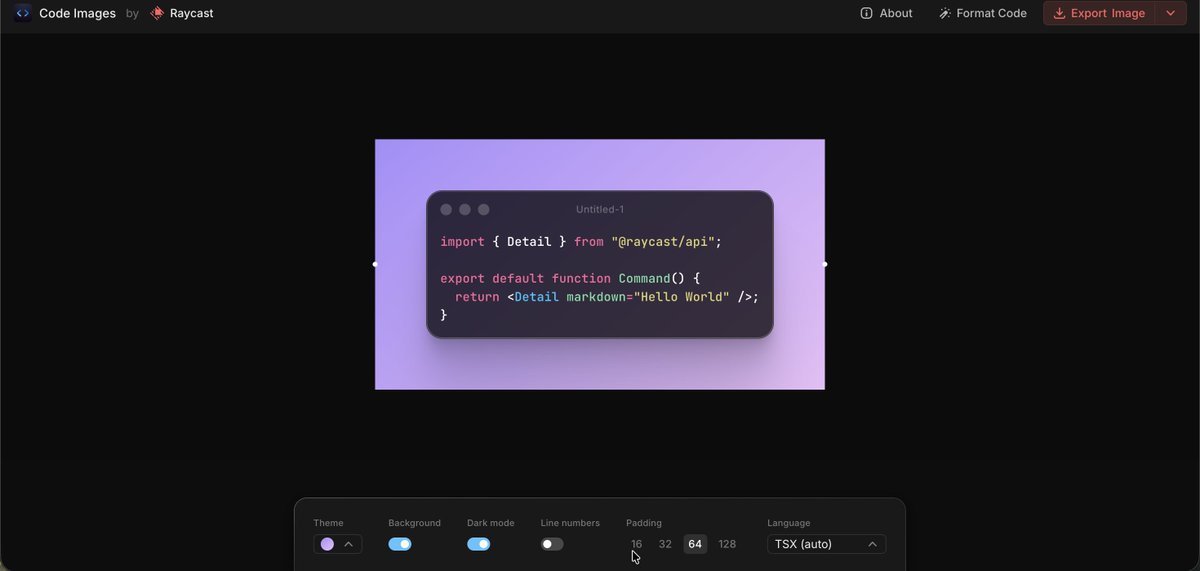 KhalidDevLog's tweet photo. Day 2: A website every developer should know

-ray

Turn your code into a beautiful screenshot in seconds. Pick your theme, language, and background. Copy and share.

No more ugly screenshots from your terminal.

#webdev #indiedev #devtool https://t.co/L47Hl3vYtC