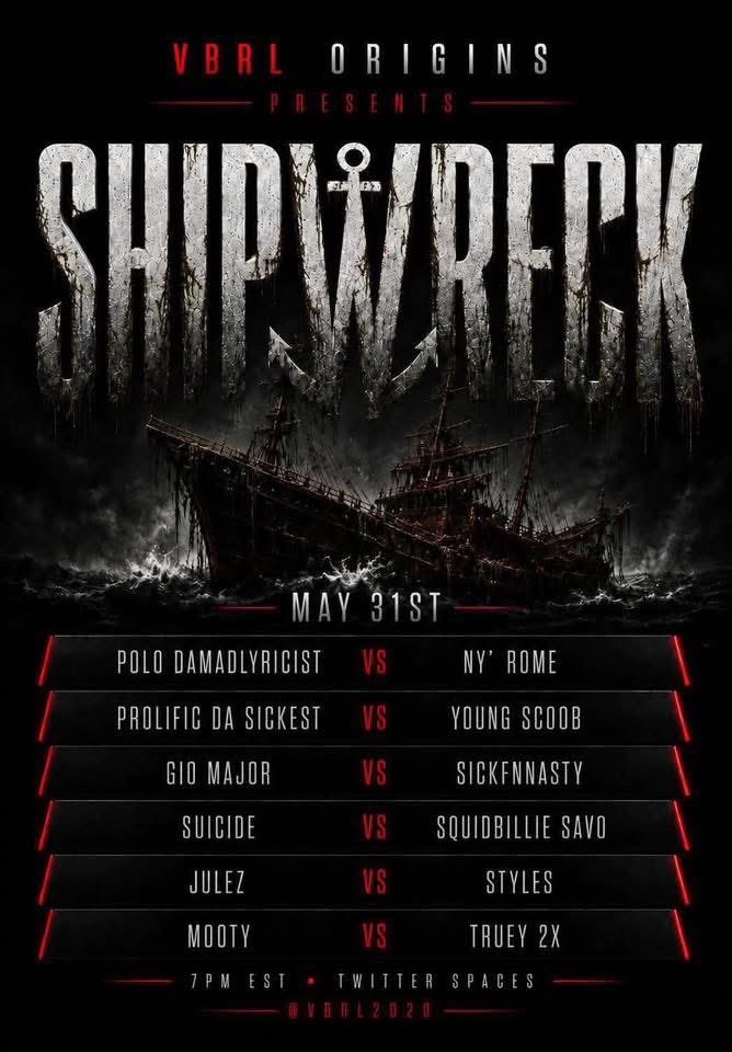VBRL2026's tweet photo. VBRL ORIGINS: SHIPWRECK - 5/31/26
The ocean doesn’t pick favorites. https://t.co/SWxh8BWQ7m