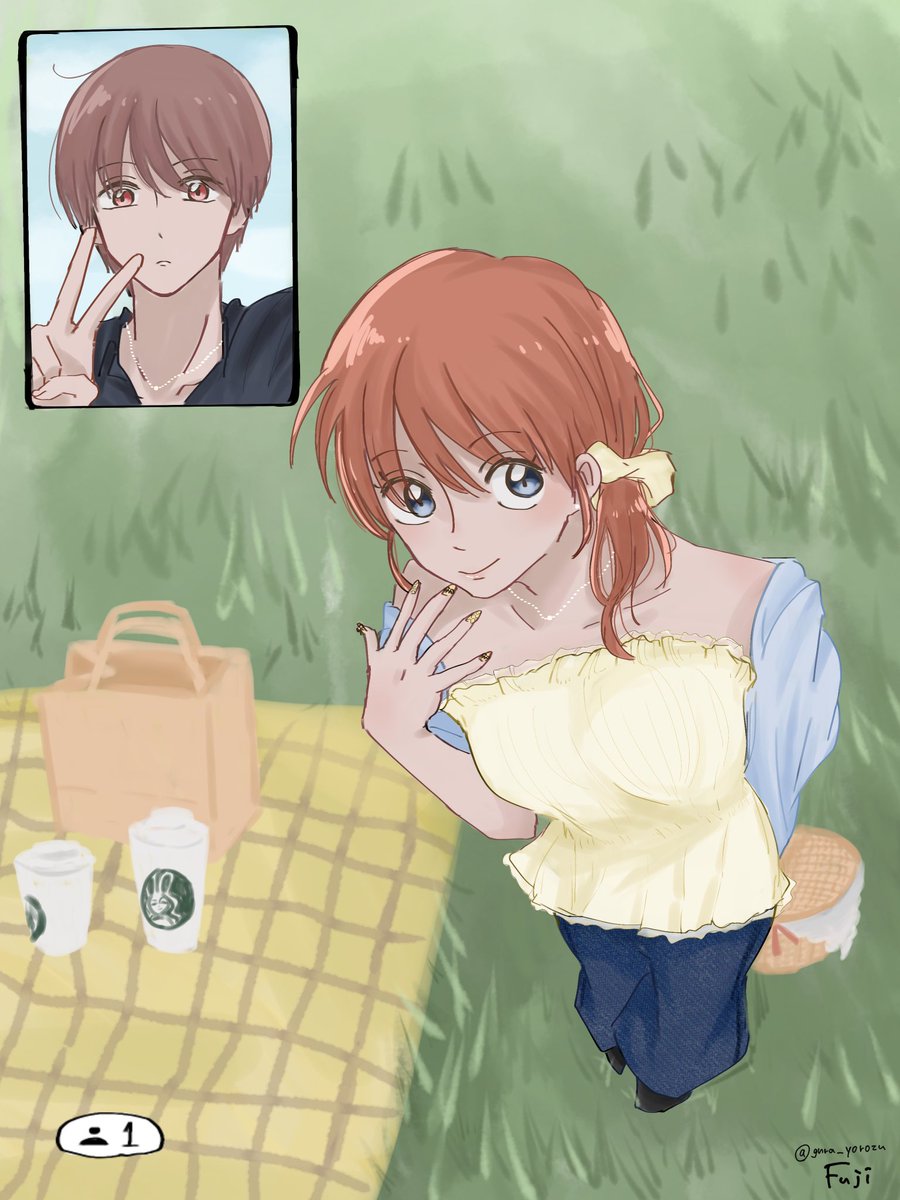 gura_yorozu's tweet photo. ﾋﾞｰ○ｱﾙ風でピクニックデート沖神
#沖神 https://t.co/aTg7dsCf3b