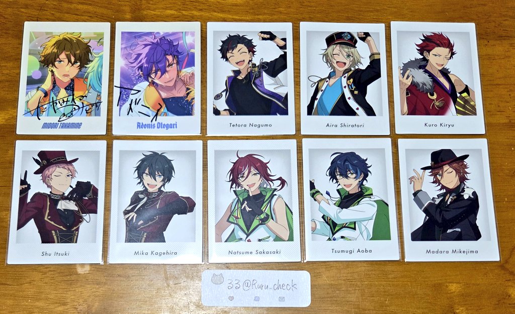 Ruru_check's tweet photo. [交換]あんスタ 10周年 ぱしゃっつ

【譲】
10th：翠 アドニス
特典 ：鉄虎 藍良 紅郎 宗 みか 夏目 つむぎ 斑

【求】
10th：友也1(コンプ目的、最優先)
特典 ：チトセ 望見

10th⇆特典🆗️、郵送1～
検索からもお気軽にお声がけ下さい。 https://t.co/2dqjjGD8CU