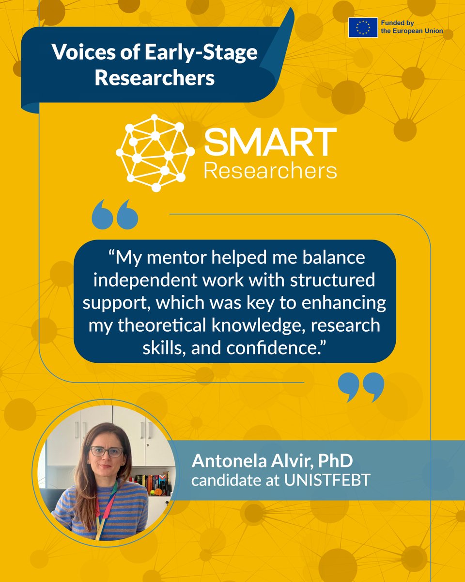 smartresearchEU's tweet photo. Voices of early-stage researchers: Antonela Alvir

Entrepreneur and PhD candidate at the University of Split, she reflects on her motivation and the challenges of balancing academia with entrepreneurship.

Read the full interview: https://t.co/Hq5FYdDeE3 https://t.co/joINYS2jmk
