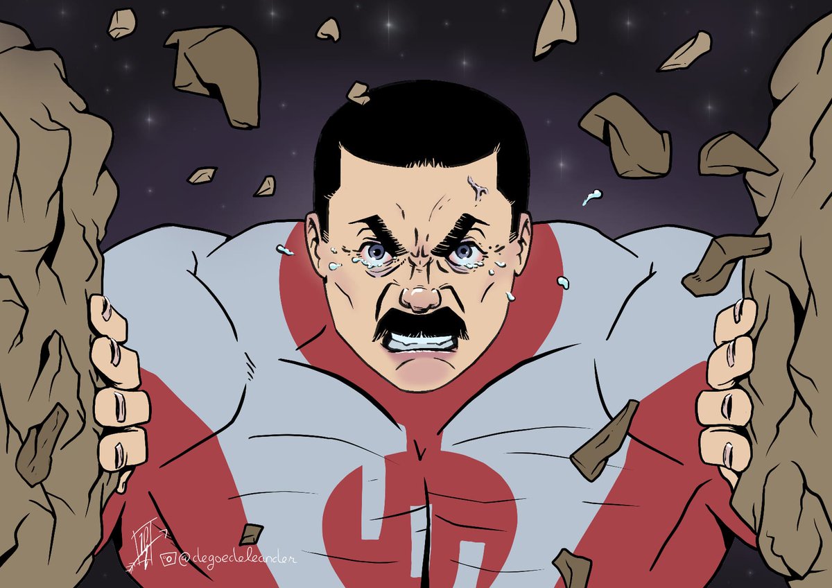 LeanderdeG's tweet photo. After that finale I had to do some fanart of the big guy. Thragg is such an aura farming powerhouse. #invincible #invinciblefanart #thragg #ichoosedeath @amazonprimevideo https://t.co/dYJxDqzTqL