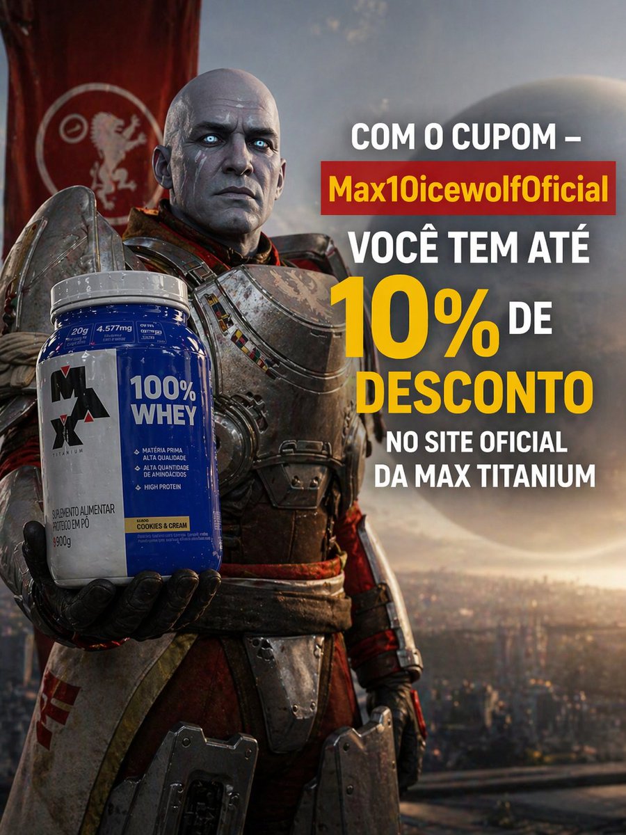 CODicewolf's tweet photo. 🔥 Quer economizar na sua suplementação?

Use meu cupom na Max Titanium e garanta até 10% OFF no site oficial 💪⚡

Treine forte, pague menos! 🏋️
https://t.co/w76y59gKK3

#TeamMaxTitanium #Destiny2 #Destiny2Creator https://t.co/KrABryUY3k