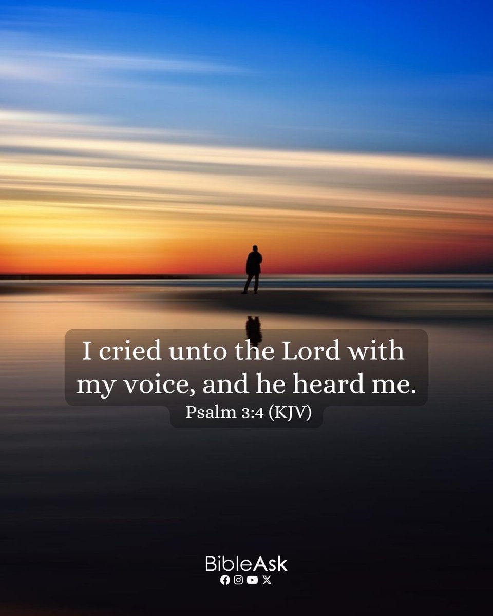 BibleAsk's tweet photo. God hears every prayer. No cry is too small or too big for Him. When we call on Him, He listens with love and responds in His perfect way.

#VerseOfTheDay #GodHears #PowerOfPrayer #BibleVerse #ChristianFaith #DailyScripture 📖🙏✨ https://t.co/RPCALqwOJa