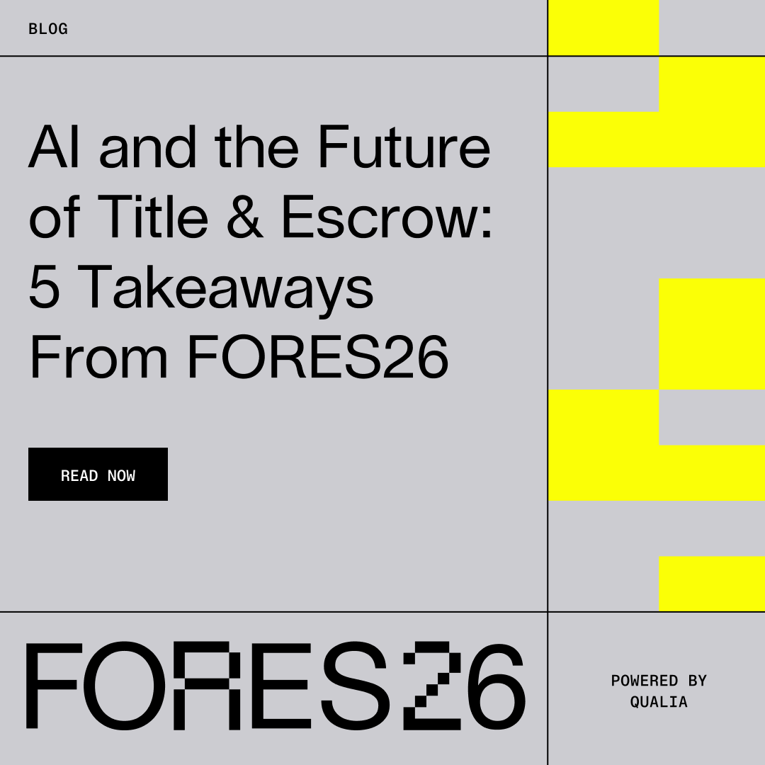 qualiasoftware's tweet photo. #FORES26 delivered a clear view of where AI stands today, where it’s headed, and how title &amp; escrow can respond and prosper. Missed it? Our new blog has five of the summit's biggest takeaways on AI: https://t.co/sCMSC8E9Gv https://t.co/Fq9PwQWU8u