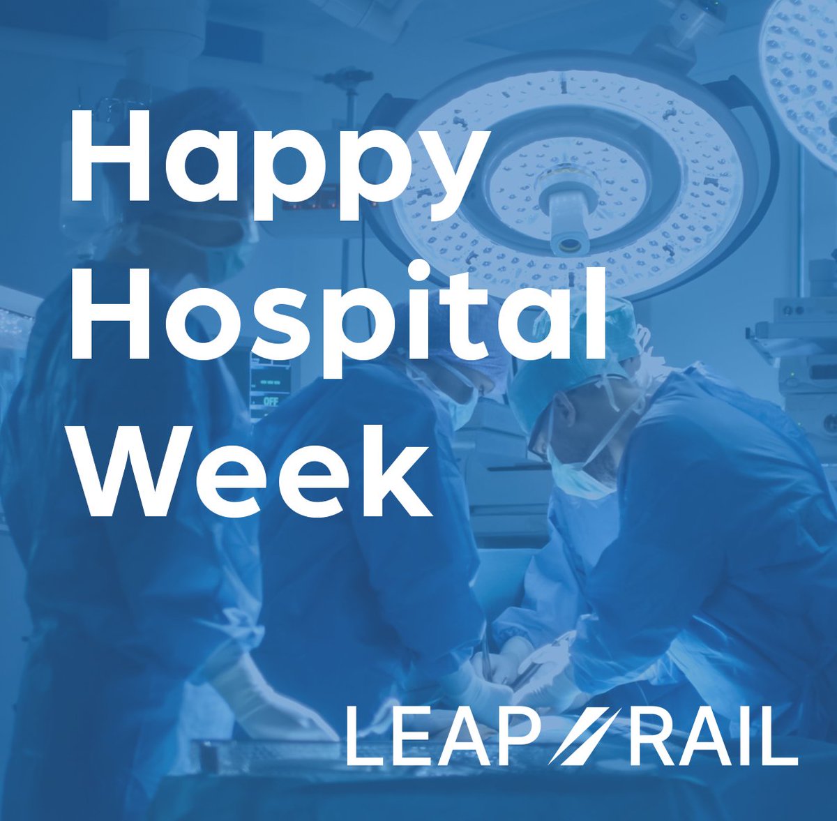 LeapRail's tweet photo. We're proud to serve the teams running hospital surgical programs. National Hospital Week is a reminder of why operational excellence isn't simply a goal — it is a critical factor in delivering outstanding patient care. https://t.co/Z8Jtg7a4vt